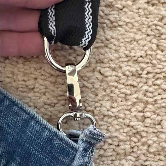 Handmade Upcycled Reworked Carhartt Blue Denim Bag with Heart Patch - Picture 5 of 12